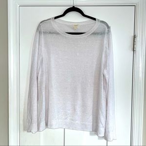 Eileen Fisher 1X Ivory Pullover Sweater Organic Linen